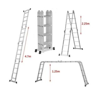 Echelle télescopique en aluminium 4.7m 4x4 Marches