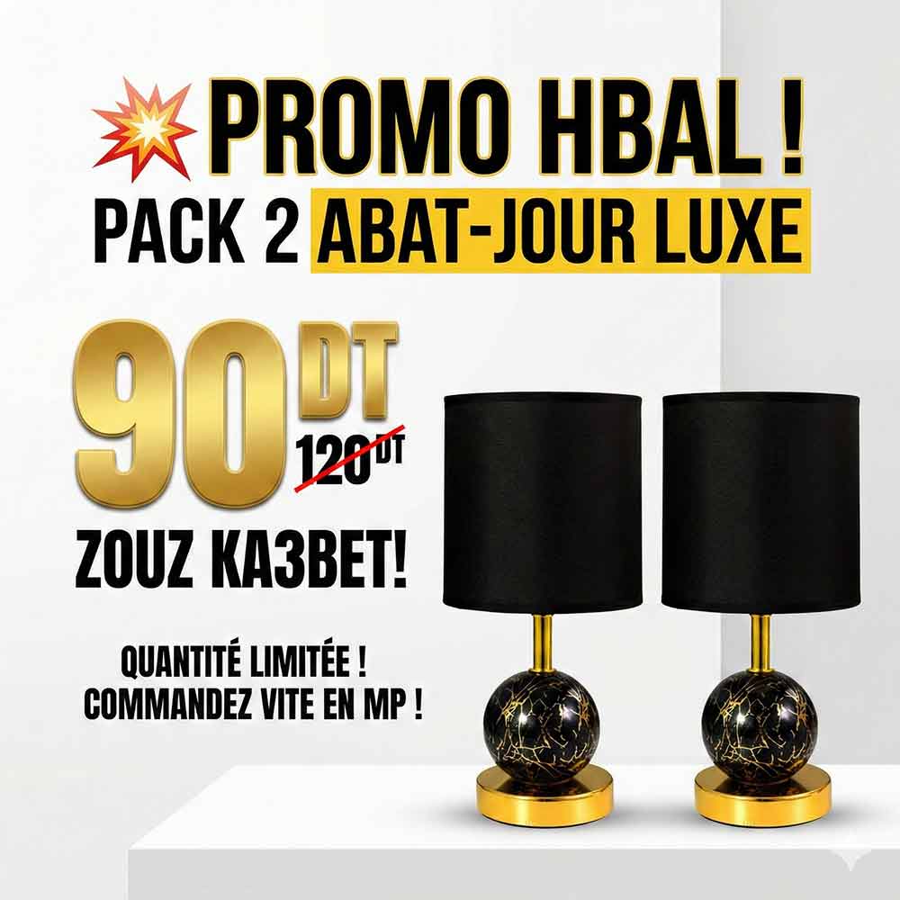 Set de 2 Abajours Noirs