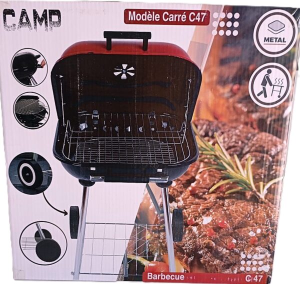 Barbecue au charbon avec Couvercle Carré 47*68cm – Image 2