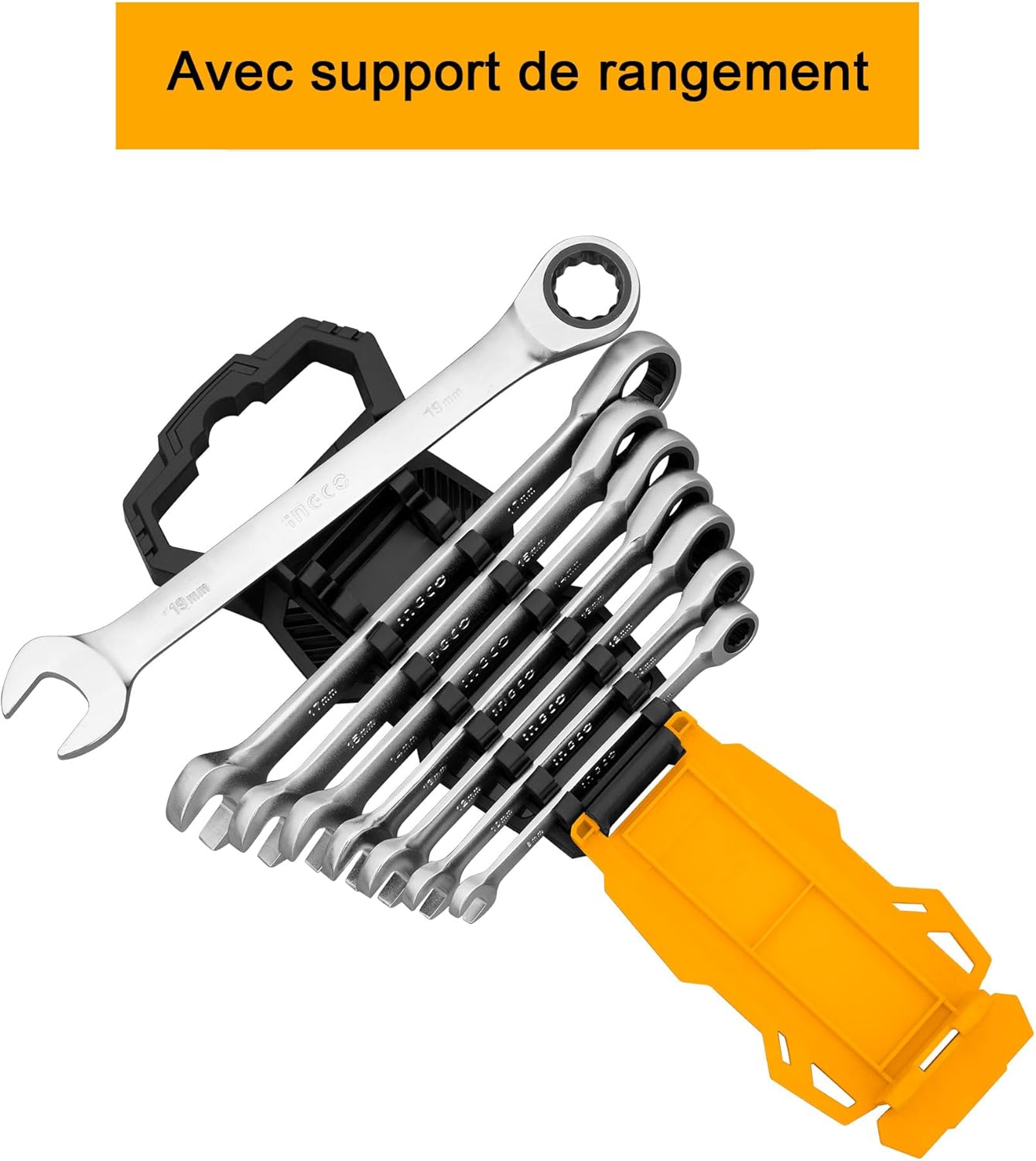 Ingco Lot de Clé Plate à Cliquet 8 Pièces – Image 3