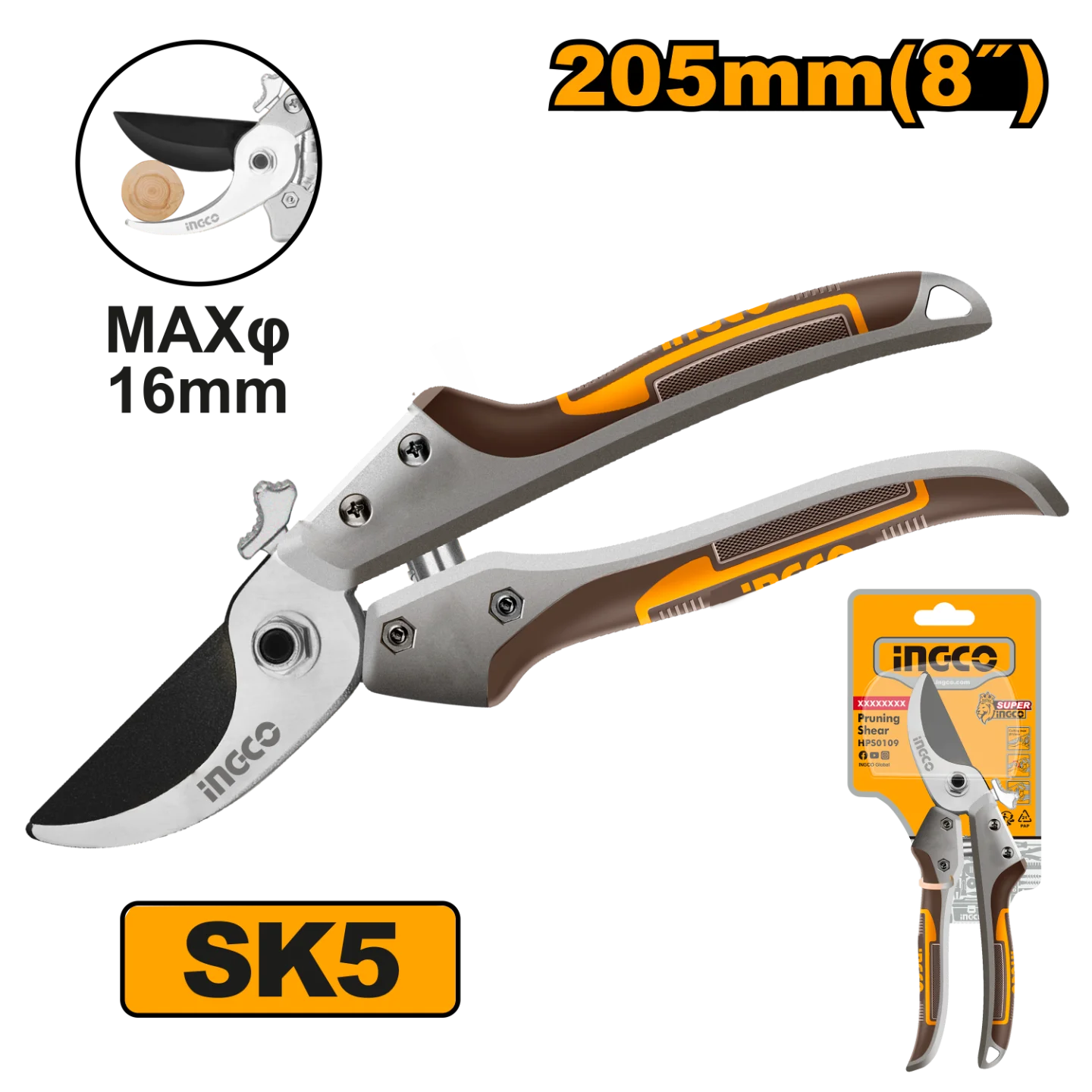 Sécateur 205mm INGCO – Image 2