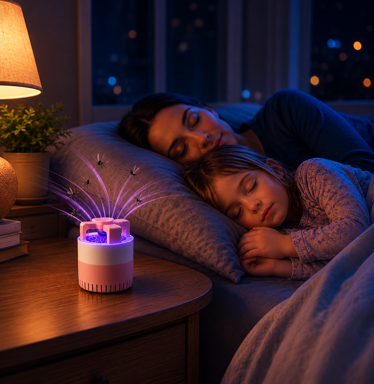 Lampe Anti-Moustiques LED – Silencieuse et écologique  (Livraison gratuite)