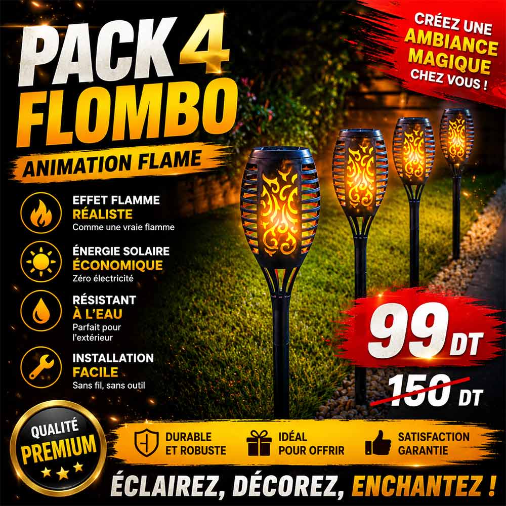 4 Flambos Flame LED à Effet Flamme Réaliste