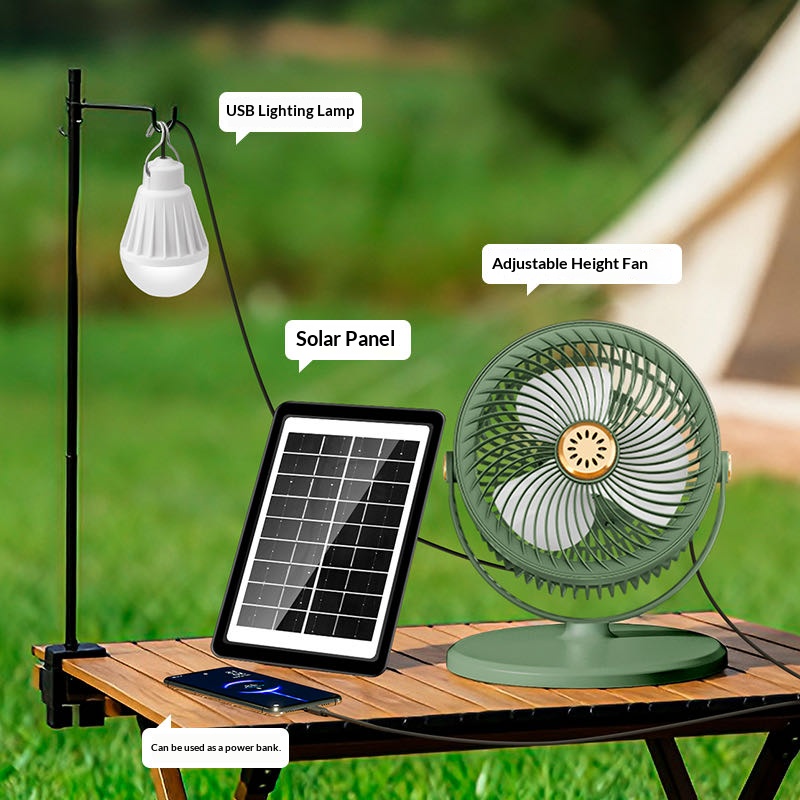 مروحة شمسية قائمة قابلة للشحن - Ventilateur Solaire sur Pied Rechargeable – Image 2