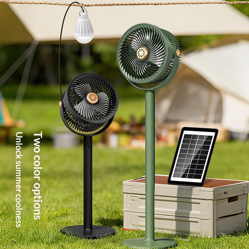 مروحة شمسية قائمة قابلة للشحن – Ventilateur Solaire sur Pied Rechargeable