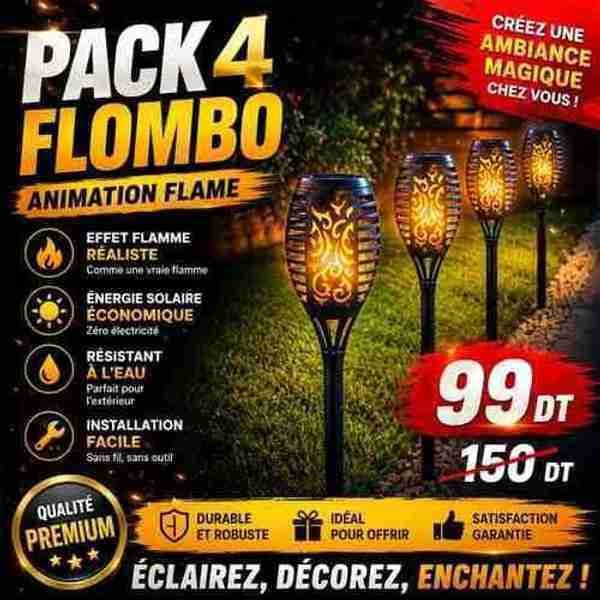 4 Flambos Flame LED à Effet Flamme Réaliste
