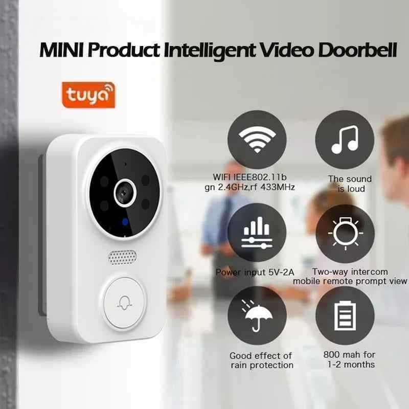 Sonnette Vidéo Intelligente Wifi Tuya avec Mini Carillon Sécurité Connectée